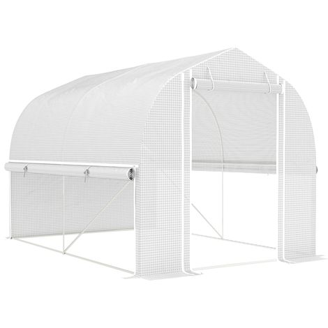 Serra a tunnel 3 x 2 x 2 m con 4 finestre, porta avvolgibile e struttura in acciaio zincato (1/4)