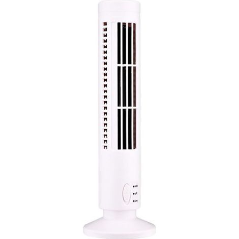 Eosnow Mini ventilateur tour sans pales USB, 2 vitesses et modes de vent, debout, pour chambre à coucher, salon, bureau à domicile, blanc (1/3)