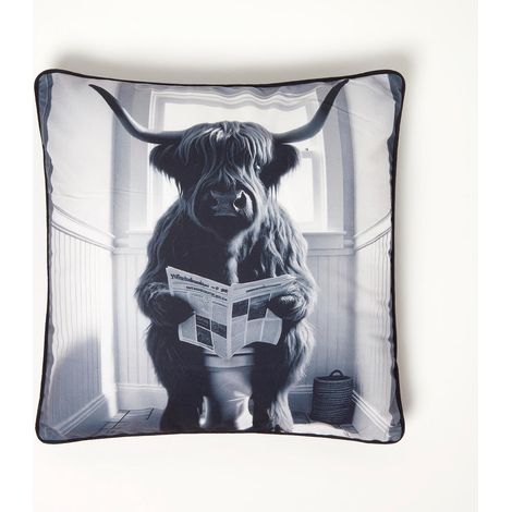 HOMESCAPES Cow Toilet Cushion, 45 x 45 cm (1/5)