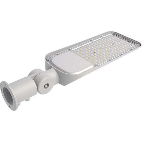 V-TAC PRO VT-59ST Armatura lampada stradale led 50W 100lm/w chip samsung bianco freddo 6400K corpo grigio slim IP65 - sku 20425 (1/10)