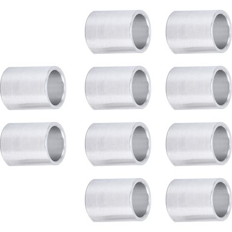 Lot de 10 entretoises rondes non filetées en alliage d'aluminium, diamètre extérieur 10 mm ou 12 mm