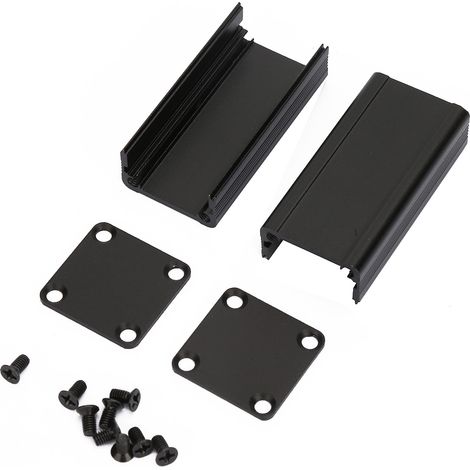 Aluminum Enclosure PCB Instrument Shell Electronic Cooling Box Black 252550mm (1/5)