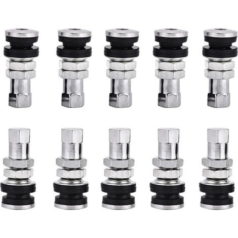 10 tiges de valve de pneu à visser, tiges de pneu, métal pour moto et voiture (1/5)