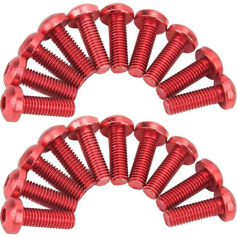 Kit Suzuki M5 visserie remplacement vis écrous joints caoutchouc aluminium rouge jeu fixation pare-brise moto (1/5)