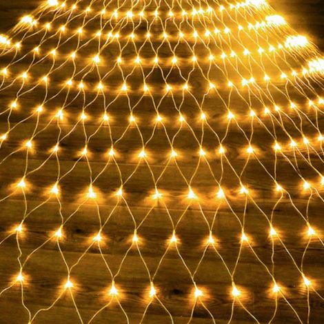 TolleTour LED Lichternetz Lichterkette 3x2 m 200 LEDs Mesh Weihnachtsbeleuchtung Wasserdicht Strom Büsche Garten Baum Zimmer Balkon Party Deko Warmweiß (1/5)