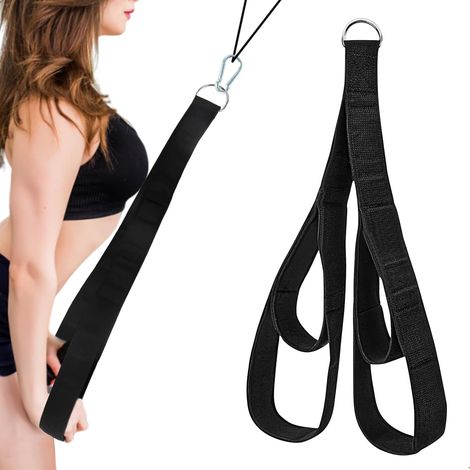 Corde Triceps, Fitness Materiel Attachement, Elastique Musculation Traction Deux Tailles en Une, Cordon de Traction Extra Long, Bande de Résistance pour l'Entraînement à Domicile (1/5)