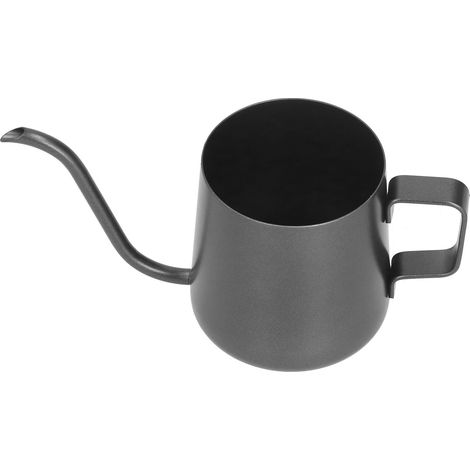 Cafetière en acier inoxydable 250 ml avec anse de suspension, ouverture en col de cygne, théière, bouilloire, noire (1/5)