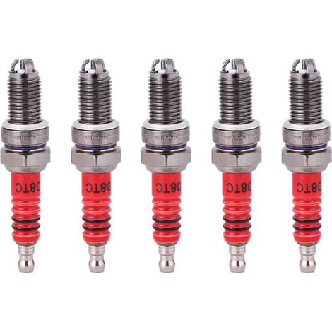 Bujía D8TC de 3 electrodos, serie 5, para scooter, motocicleta, quad y moto todoterreno de 125 cc, 150 cc, 200 cc y 250 cc. (1/2)