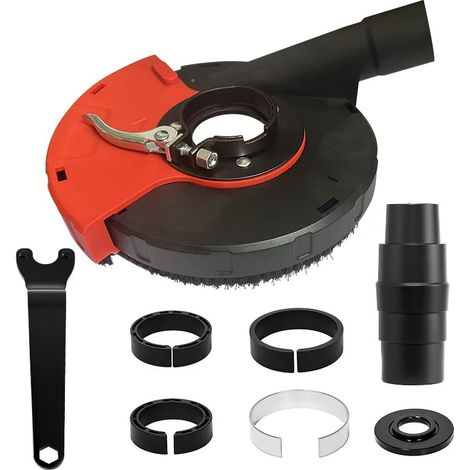 Capot de Poussière Rotatif à Verrouillage 150mm, Accessoire d'Aspiration Universel, Couvercle Coulissant pour Polisseuse et Meuleuse d'Angle (1/5)