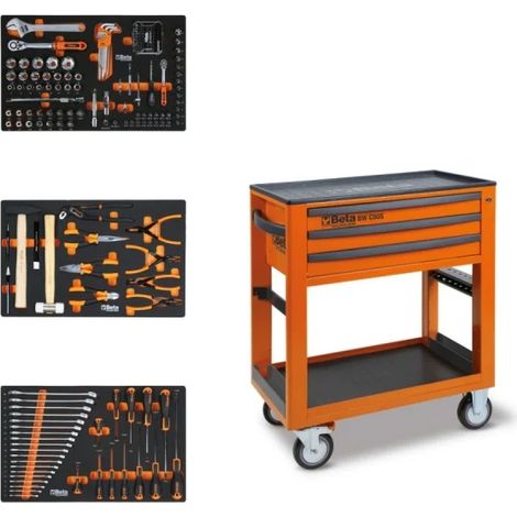 Beta BW 5000S/3M Carrello di servizio arancione con assortimento utensili 189 Pz. (1/5)