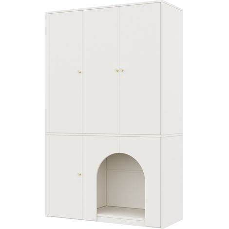 Armario de dormitorio de 3 puertas blanco con arco, 120 x 50 x 200 cm, HOMVRA (1/5)