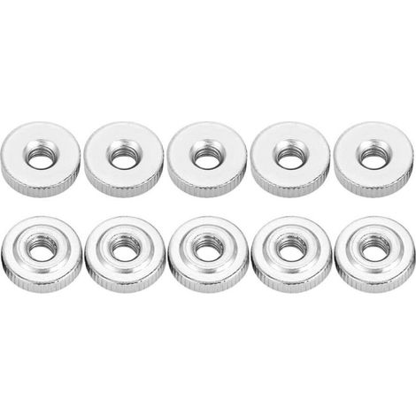 10 pièces écrou moleté, écrous moletés ronds, GB807 M5 écrou de poignée en acier au carbone écrous moletés(M5) (1/5)
