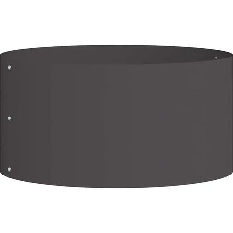 Anello per fioriera da esterno rotondo moderno 40 x 40 x 20 cm durevole design pulito in acciaio nero 020052245