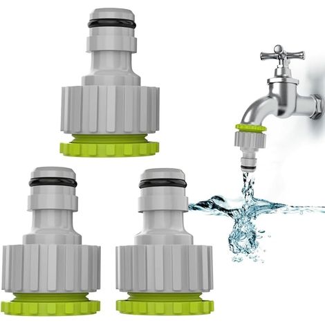 Raccord Robinet 2-en-1 1/2" & 3/4" Lot de 3 Tuyau Arrosage Jardin (1/5)