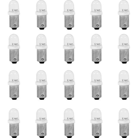 Dashboard Bulb, 20pcs T11 T4W BA9S H6W 1895 Convex 1LED Auto Car White LED Dashboard Bulb (1/5)