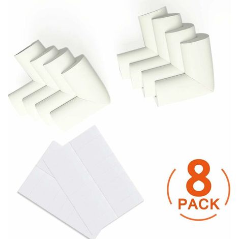 [Lot de 8] Protection Coin de Table Mousse Souple Protection Angle Sécurité Bébé Angle Droit Anti-Chocs Protege de Coins avec Résistant Adhésifs pour Tables et Tout Meubles Pointus(Pas d'Odeur)
