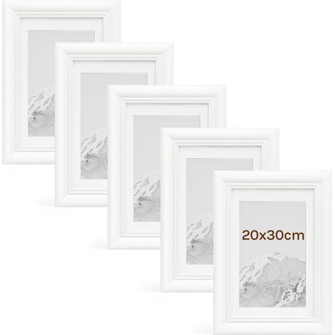WOLTU 5x Cornice Foto da tavolo da muro 20x30cm, Bianco
