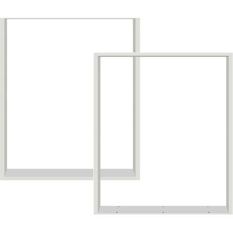 Set de 2 pieds de meuble rectangulaires pour table à manger blanc 60 x 72 cm (1/5)