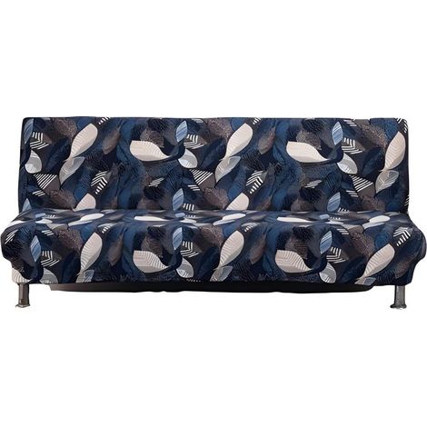 1 Housse de canapé, élastique imprimée, couverture complète, pour canapé lit sans accoudoirs, salon (1/5)