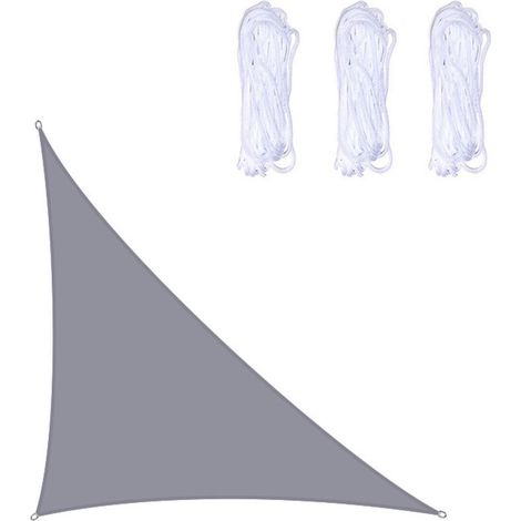 Triangular shade sail 4x4x5.7m, waterproof and UV resistant, suitable for garden terrace balconies, grey (1/5)