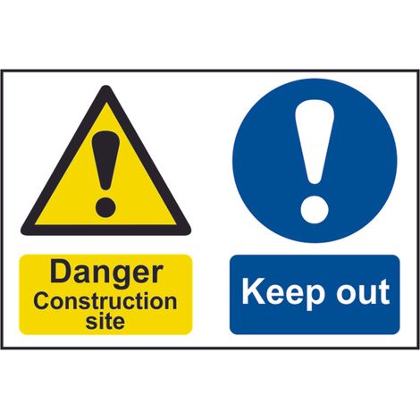 Scan 4005 Danger Construction Site Keep Out - PVC 600 x 400mm SCA4005