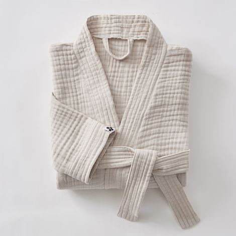 peignoir kimono mixtPeignoir Kimono Mixte S/M – Double Gaze de Coton Gaïa Pampae s/m gaze de coton unie gaïa pampa