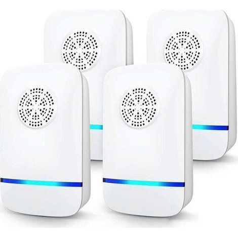 Ultrasonic Repellent 4 Pack Anti Mice Mosquitoes Cockroaches Spiders Electric Portable Indoor Plug (1/4)