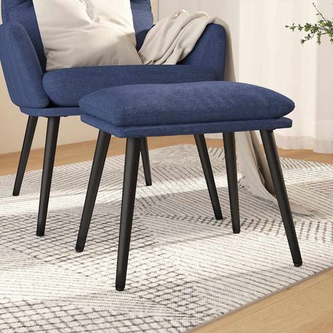vidaXL Reposapiés de tela azul 45x29,5x35 cm (1/5)