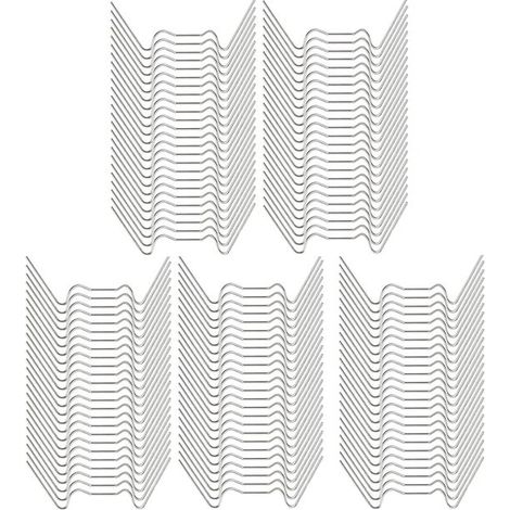Serre-fils W pour serres - 125 pièces - pinces pour serres en verre - acier inoxydable - pinces W - pinces à verre - pinces à verre pour serres - pour accessoires de serre - fixation de serre - 1,2 mm (1/5)