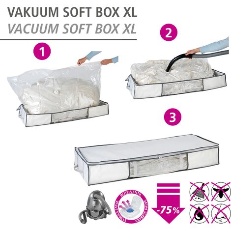 Wenko – Boîte sous vide Soft Box XL 52x44x4 cm – Réduction de volume jusqu'à 75% – Matériau haute qualité – Pour rangement literie et vêtements (1/8)