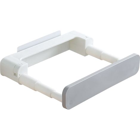 Support Pour Couvercles De Casserole - Fixation Murale Sans Perçage - Rétractable 2-en-1 - ABS - 25 x 20 cm - Gris - 1 Pièce (1/4)