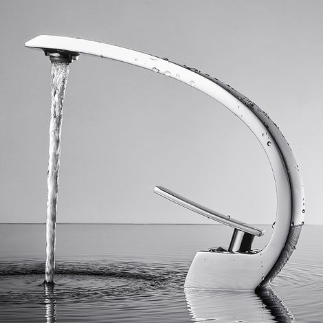 Auralum Mtigeur de lavabo Laiton chromé 3 couches galvanisées pour éviter la corrosion (1/8)