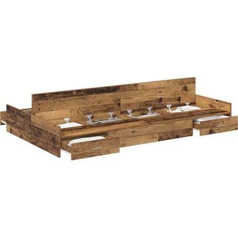 Maison Exclusive - Struttura letto con contenitore Legno vecchio 120 x 190 cm