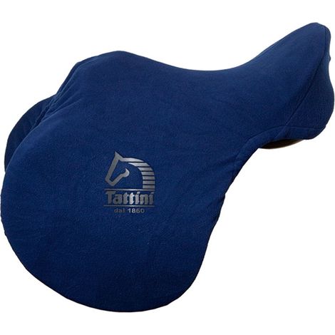 Coprisella inglese in morbido pile con logo Tattini: Taglia unica, Blu