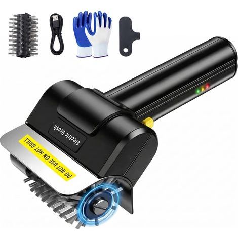 Brosse électrique extérieure pour barbecue, nettoyant pour gril de barbecue, nettoyeur de gril rotatif sans fil, convient à tous les grils (1/5)