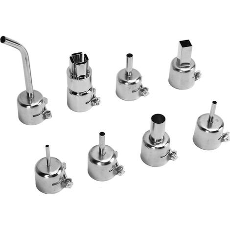 Assortiment de 8 buses à air chaud en alliage de zinc pour dessouder, outil de réparation pour station de soudage (1/5)