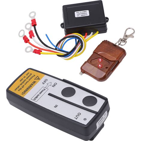 Kit de télécommande sans fil pour treuil avec récepteur à clé, longue portée de 23 m (75 pi), alimentation universelle 12 V CC/24 V CC (1/5)
