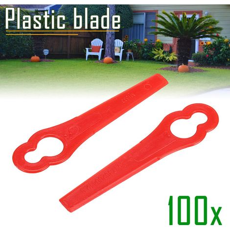 Lame de tondeuse à gazon en plastique jardin pelouse tondeuse à gazon de jardin lame de tondeuse à gazon en forme de gourde L83-rouge (1/2)