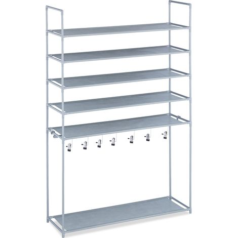 Scarpiera a 6 livelli porta scarpe corridoio 153 x 99 x 30 cm montaggio rapido in metallo grigio 130011348