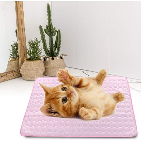 Tapis rose rafraîchissant en coton pour chien et chat, matelas de couchage d'été, respirant (10 (1/5)