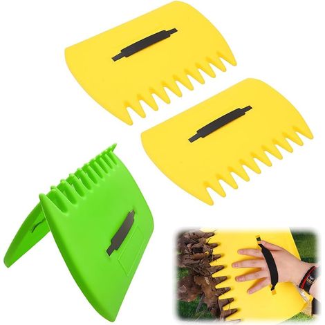 Lot de 2 Ramasse-feuilles, Poignée Ergonomique, Plastique Léger, Pour Jardin Pelouse Cour (1/5)