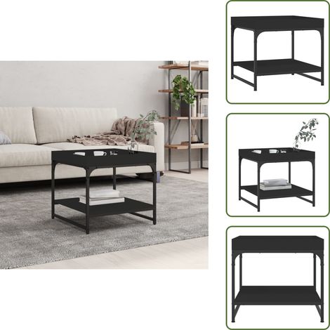 Couchtisch Schwarz 49,5x49,5x45 cm Holzwerkstoff - Schwarzer Couchtisch - Wohnzimmerstil - Sideboard - TV Stand - Massivholzmöbel (1/5)