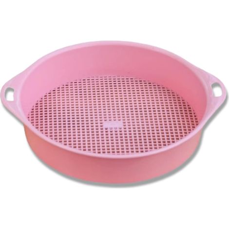 Rundes 3-mm-Gartensieb – 1 Stück – Robustes PP-Kunststoff – Filtert Erde und Kies – Für Gemüsegärten und Balkone – Rosa (1/5)