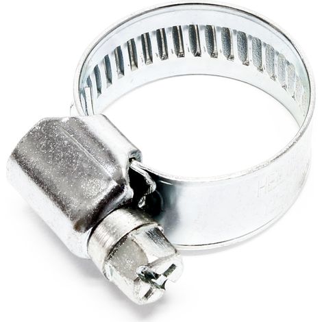 Fascetta stringitubo con vite senza fine W1 acciaio zincato lucido 12mm 25-40mm