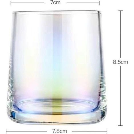 Vaso de whisky de cristal iridiscente sin plomo, 350 ml, diseño nórdico moderno, apto para cócteles, whisky y agua.