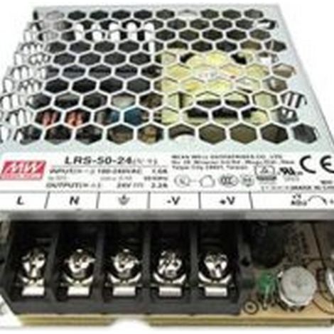 Meanwell Alimentatore 50W 24V, LRS-50-24 a voltaggio costante ideale per Strisce LED