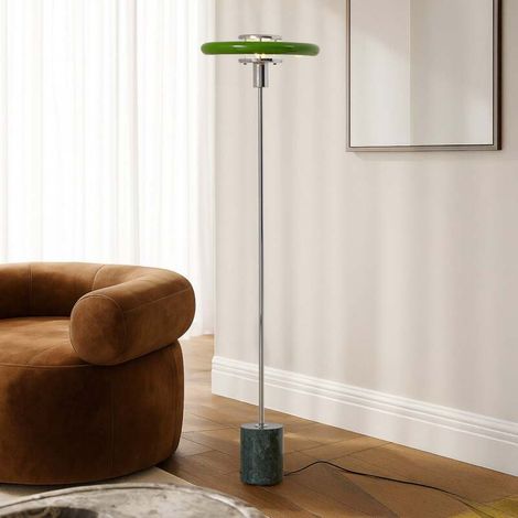 [NEUWERTIG] B-Ware Lindby Stehleuchte Standlampe Retro Standleuchte Marmor 130cm E27 grün Metall (1/2)