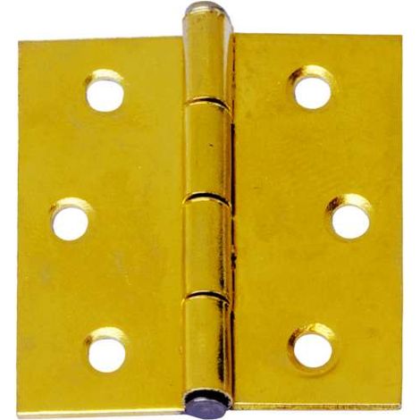 MOBILA - 2 CERNIERE QUADRE IN FERRO OTTONATE  40X40 MM (1/2)