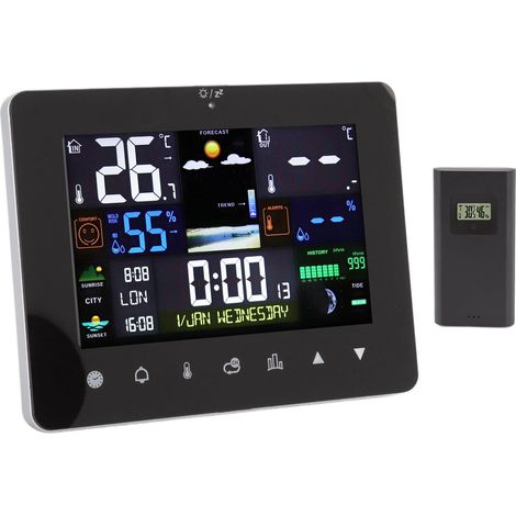 Horloge météo, capteur d'humidité et de température, thermomètre pour la maison et le bureau