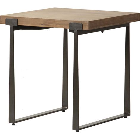 Brauner Beistelltisch aus Holz und Metall, 58 x 58 x 61 cm (1/5)